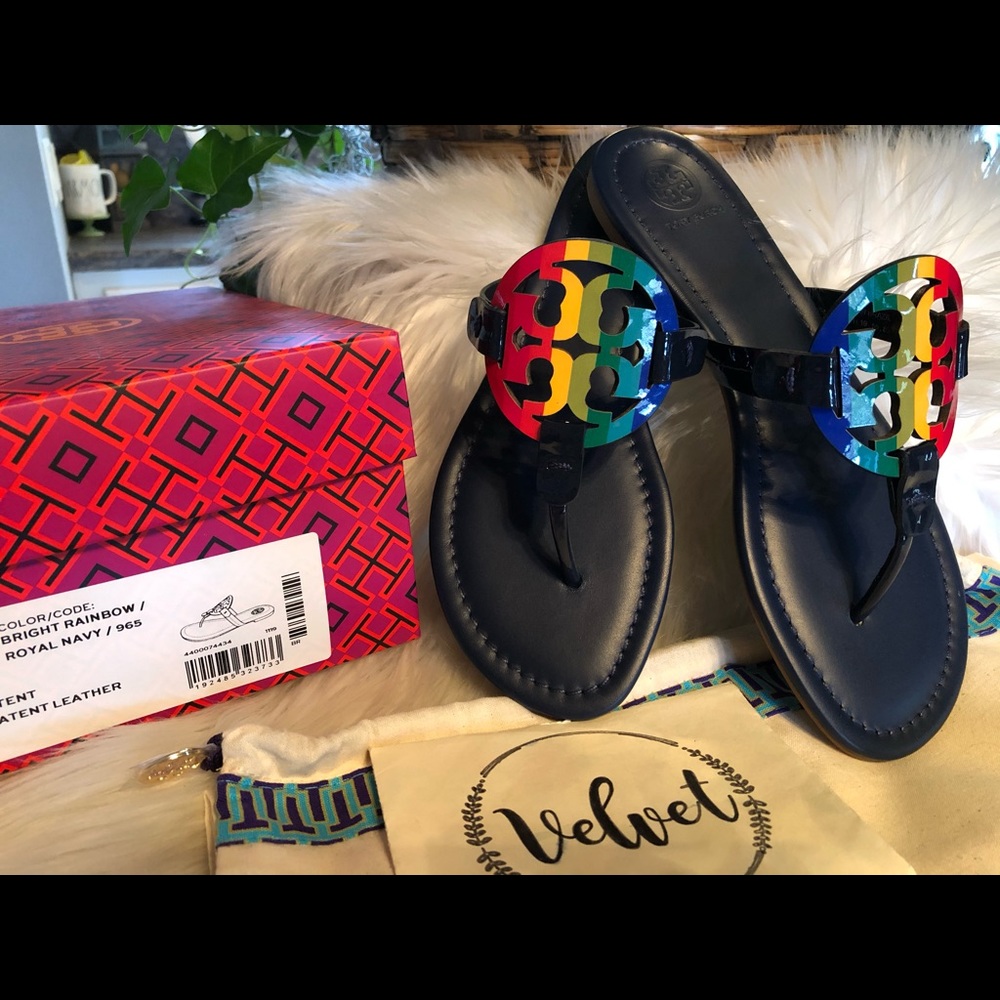 Tory Burch Navy Rainbow Miller’s ~ SIZE 8.5 NEW
